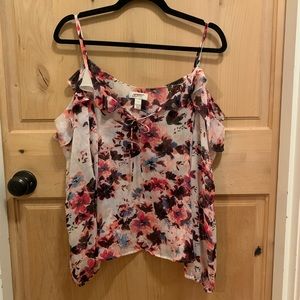 Off shoulder floral blouse